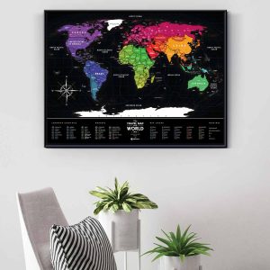 Scratch Map Black World colored in enterior