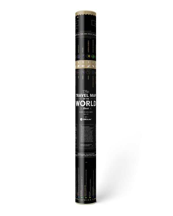 Scratch Map Black World packaged in tube