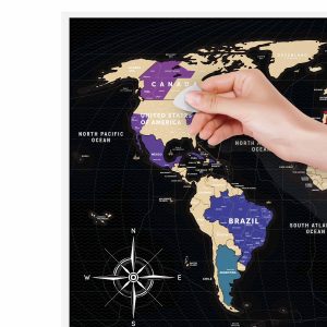 Scratch Map Black World scratching visited countries
