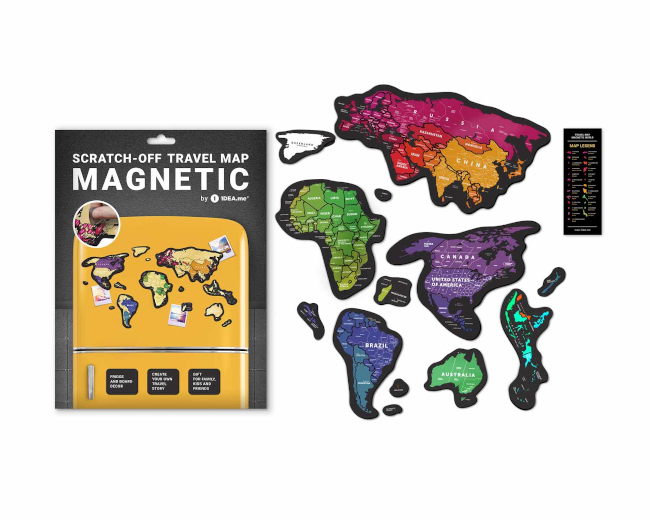 Scratch Map Magnetic World colored