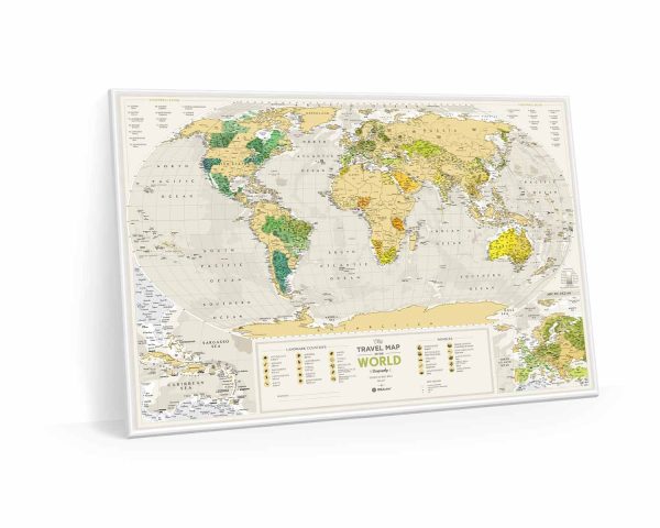Scratch Map Geography World in frame