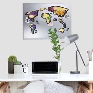 Scratch Map Magnetic World on the wall office