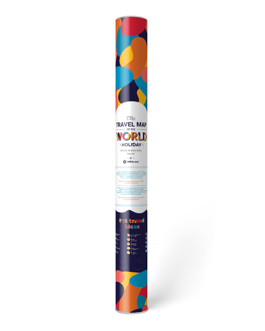 Scratch Map Holiday World packaged in gift tube