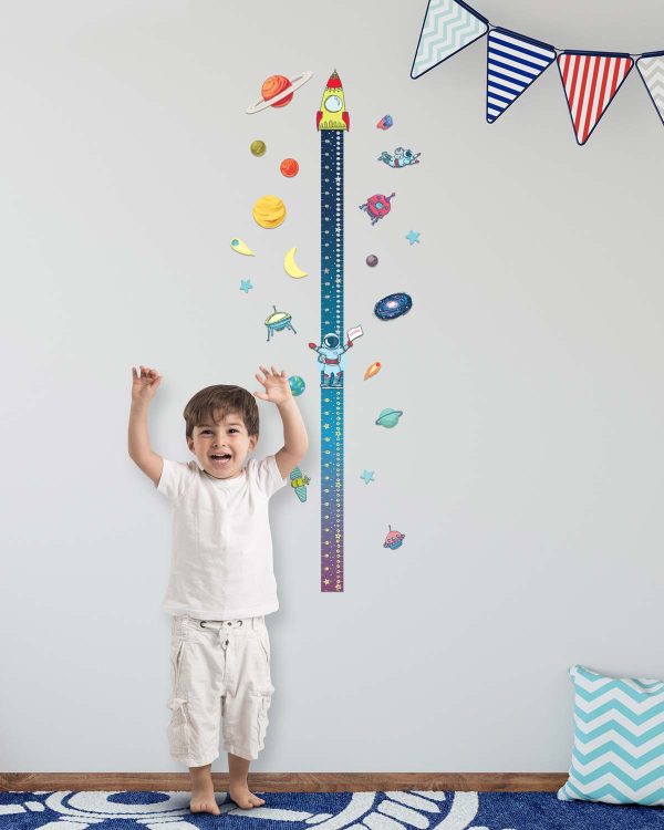 Scratch-off Wall Growth Chart “SPACE ADVENTURES” gift for boys