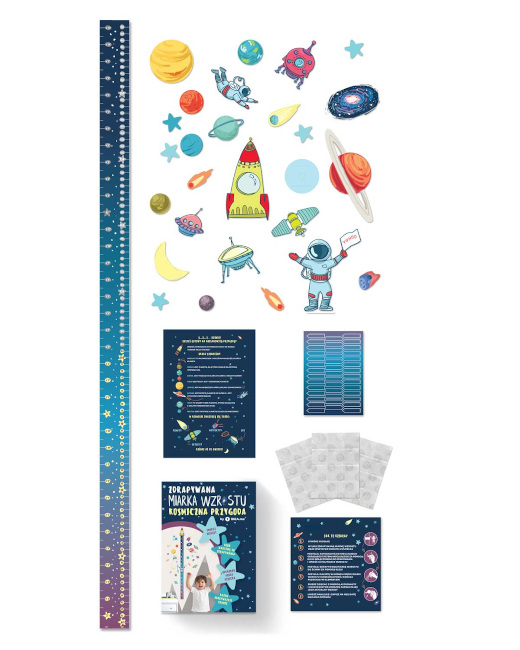 Scratch-off Wall Growth Chart “SPACE ADVENTURES” design