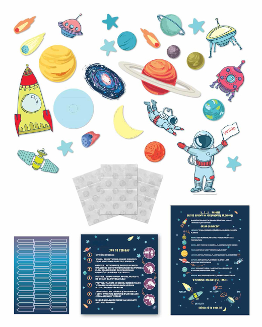 Scratch-off Wall Growth Chart “SPACE ADVENTURES” what inside