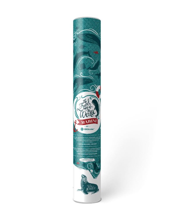 Scratch Map Marine World packaged in gift tube