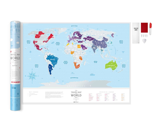 Scratch Map Silver World inside content