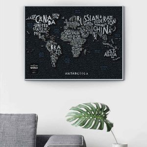 Ξυστός χάρτης "Travel Map®Letters World" 80×60 εκ